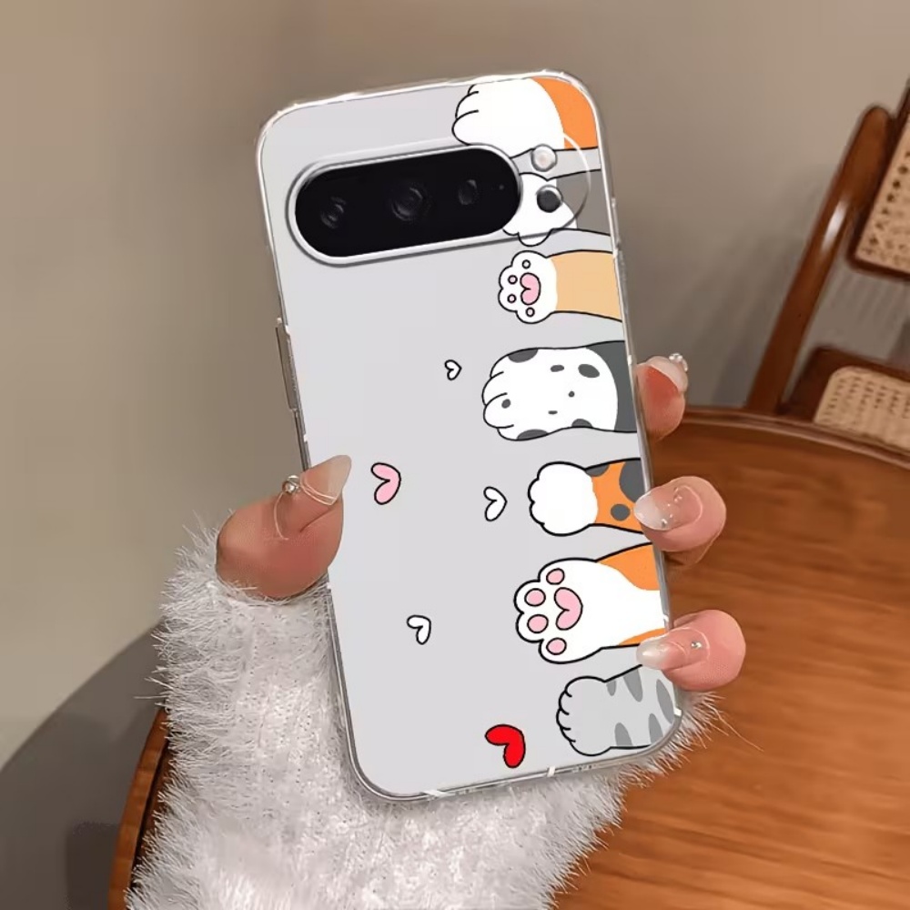 Google Pixel 9 Pro - Casing Ponsel Silikon Bening Kristal Cetak
