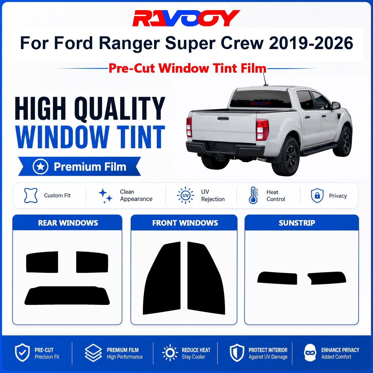 Privacy Screen Protector - Kaca Film Premium Pre-Cut Untuk Ford