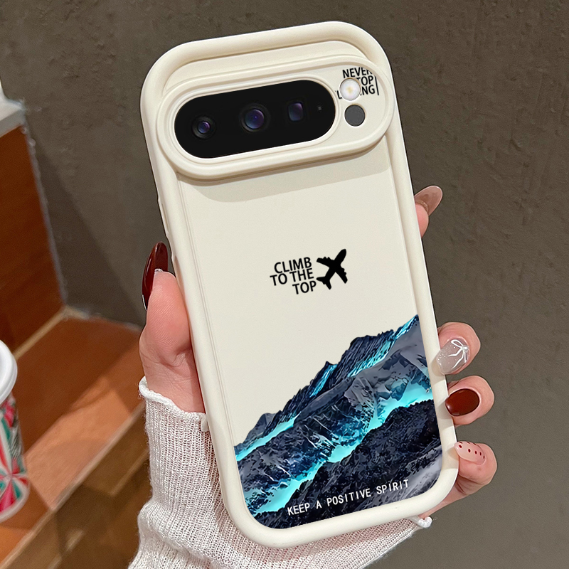 Google Pixel 9 Pro - Casing Ponsel Pola Gunung Salju Pesawat