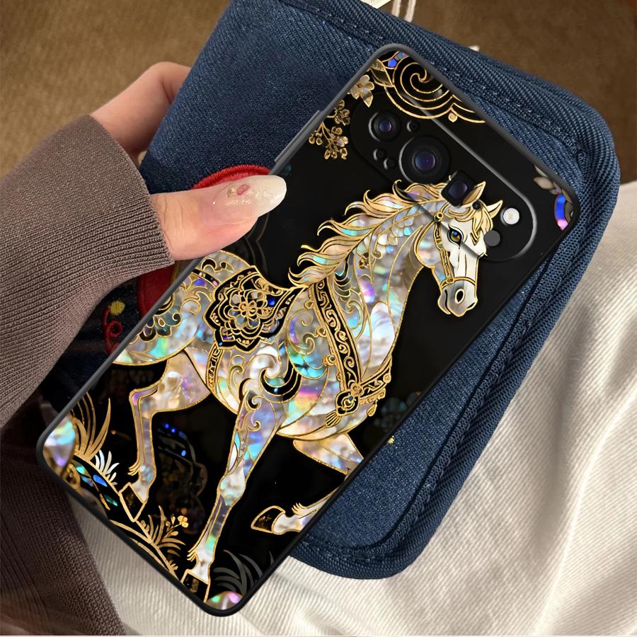 Google Pixel 8A - Casing Penutup Ponsel Lucky Horse Funda
