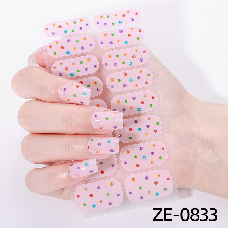 Full Cover Adhesive - 16Tips Stiker Kuku Full Cover Warna-warni